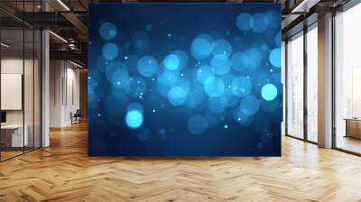 Abstract blue festive bokeh background Wall mural