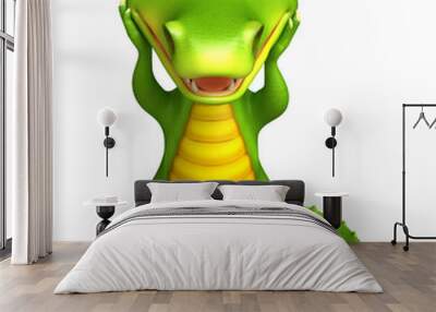 cute funny Aligator cartoon character Wall mural