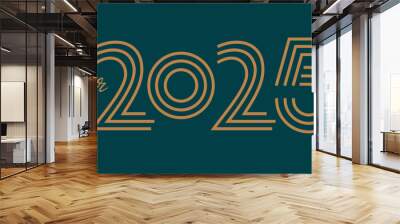 Happy New Year 2025. Vector illustration numbers 2025. New Year holiday template. Collection of 2025 happy new year symbols. Wall mural