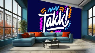 Takk thank you Norwegian. Perfect design for greeting cards, posters, T-shirts, banners, print invitations. Wall mural