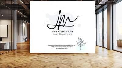 L M LM Initial letter handwriting and signature logo. Beauty vector initial logo .Fashion, boutique, floral and botanical Wall mural