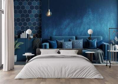  Royal Blue Living room texture background #7 Wall mural