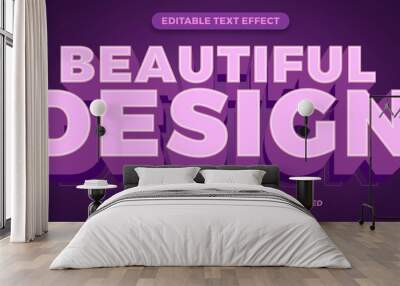 beautiful design editable text effect style 3d concept Wall mural