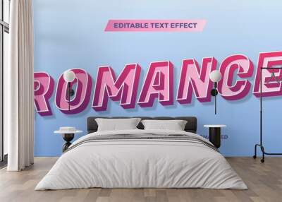 Text effect in 3d gradient pastel color Romance words text effect theme editable retro concept Wall mural