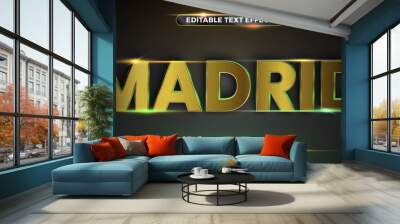 Word Madrid gold - Editable text effect Wall mural