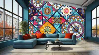 Ethnic floral seamless pattern Wall mural