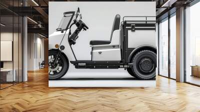 A electric tricycle cargo with a white background. Generative AI. Wall mural