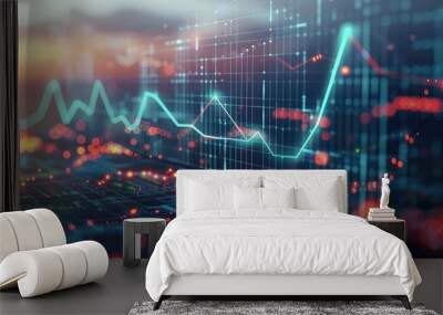 A graph depicting predictive analytics for demand forecasting in the energy sector. Generative AI. Wall mural