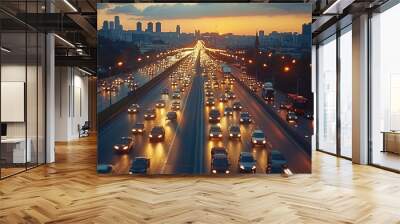 A real traffic wide road. Wall mural