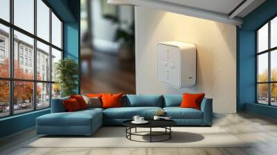 A soft square shape wall plug range extender. Wall mural