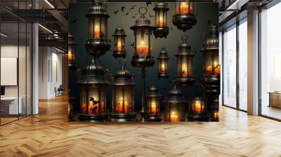 Collection Halloween featuring beer garden lanterns, The lanterns. Wall mural