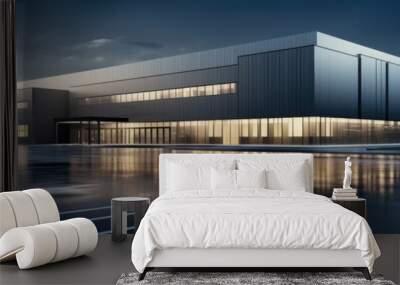 Commercial office building, Factory and transport, Logistic business transport warehouse station. Wall mural