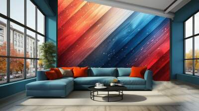 Create a red and white and blue gradient stripes background used for social media. Generative AI. Wall mural