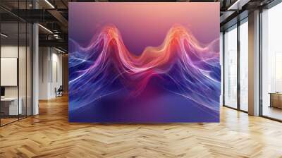 Design a vector artwork showcasing the movement and energy of sound waves in a wave. Generative AI. Wall mural