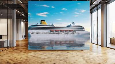 Large cruise ship at sea, Big passenger cruise liner ship, Luxury cruise, Travel. Wall mural