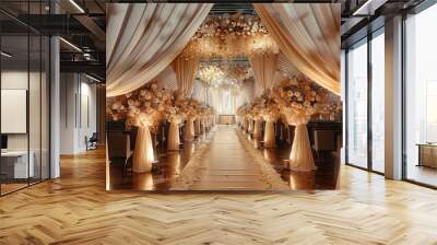 Luxury wedding decorations. Generative AI. Wall mural