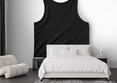 Blank tank top color black front and back view Wall mural