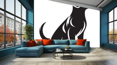 Dog Silhouette: Furry Family, Happy Tails, and Wholesome Canine Shadows in Artful Designs - Minimallest black vector dog Silhouette
 Wall mural