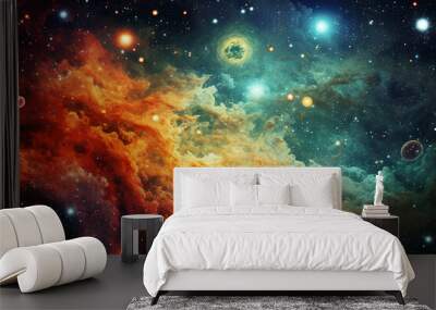 space stars and galaxies background digital illus Wall mural