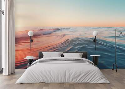 A calm seascape at sunset Wall mural