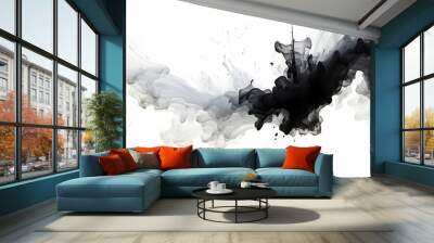 Abstract ink splatters in monochromatic tones come together in a dynamic dance Wall mural