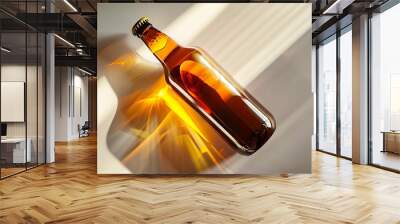 A bottle of beer sitting on top of a table Wall mural