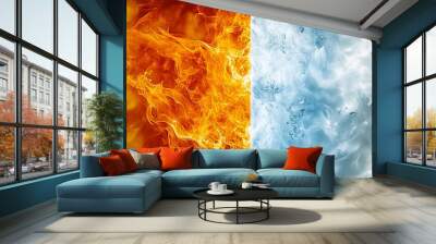 A picture of a fire and water background Wall mural