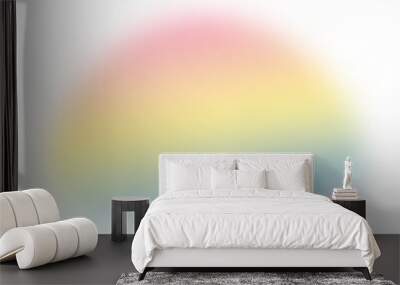 Abstract pink yellow blue gradient transparent blur. Colorful gradient blob shape design element Wall mural