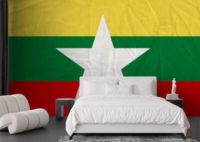 burma grunge flag Wall mural