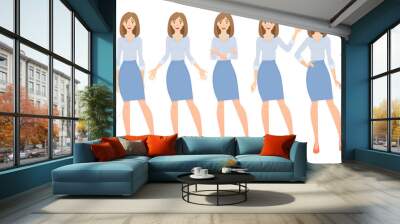 business woman set Wall mural