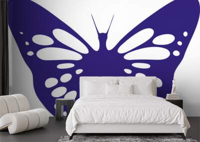 Butterfly silhouette logo vector illustration. Butterfly symbol shape decorative design elements Wall mural