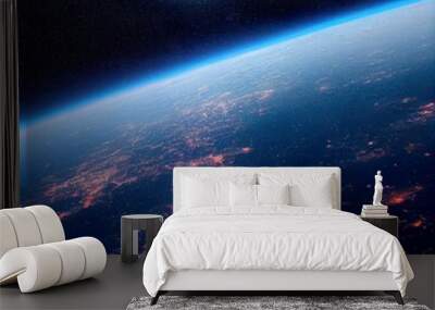 Full moon in night sky. Beautiful background with moon Digital art Wall mural