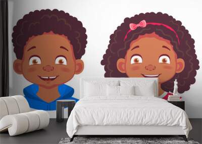 portrait of african boy and girl Wall mural