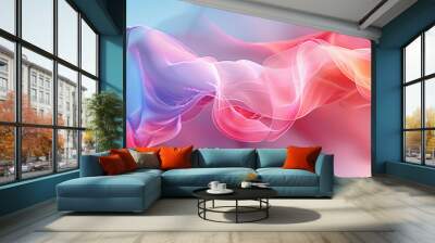 modern abstract soft shapes and gradients banner background in peach pink tonation (2) Wall mural