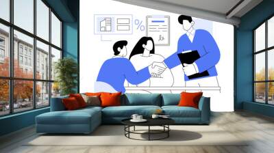 Acquiring mortgage isolated cartoon vector illustrations. Wall mural