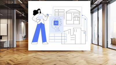 AI-Personalized Property Recommendations abstract concept vector illustration. Wall mural