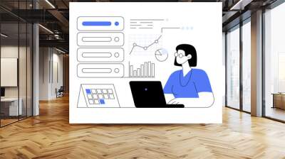 Analytics and data science abstract concept vector illustration. Wall mural