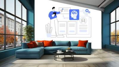 Artificial intelligence in HR abstract concept vector illustrations. Wall mural