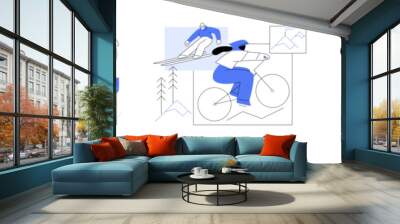 Authentic travel experience abstract concept vector illustrations. Wall mural