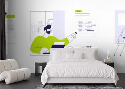 Back end development abstract concept vector illustrations. Wall mural