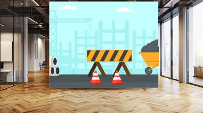 Background of construction site. Wall mural