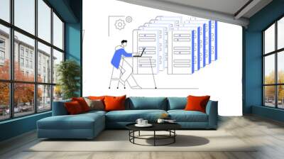 Big Data storage isolated cartoon vector illustrations se Wall mural