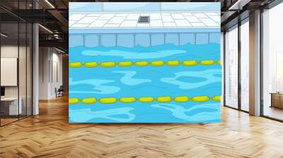 Cartoon background of swimming pool. Wall mural