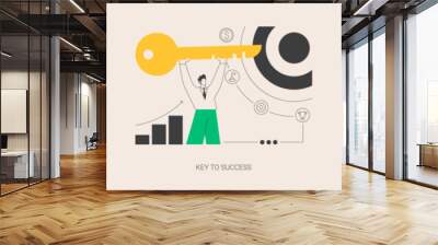 Company growth abstract concept vector illustrations. Wall mural