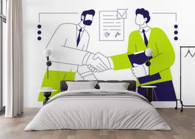 Contractor agreements abstract concept vector illustration. Wall mural