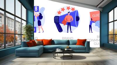 Corporate identity, company personality development. Reputation management. Brand building, brand persona, brand communication guideline metaphors. Vector isolated concept metaphor illustrations Wall mural