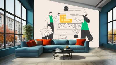 Corporate website abstract concept vector illustration. Wall mural