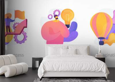 Creative entrepreneurship icons set. Business growth, creative planning, innovative development. Key to success, thinking, imagination metaphors. Vector isolated concept metaphor illustrations Wall mural