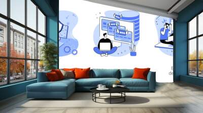 Data privacy isolated cartoon vector illustrations se Wall mural