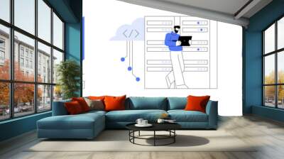 Datacenter abstract concept vector illustrations. Wall mural